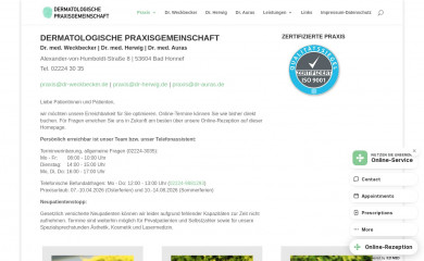 hautarzt-bad-honnef.de screenshot
