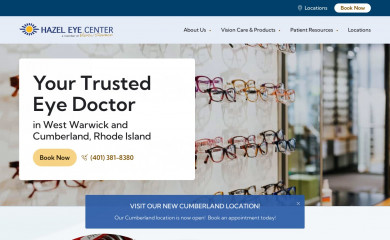 hazeleyecenter.com screenshot