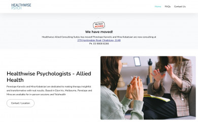 healthwisepsych.com.au screenshot