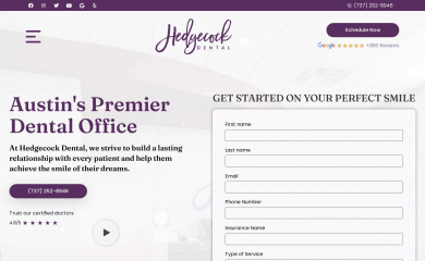 hedgecockdental.com screenshot