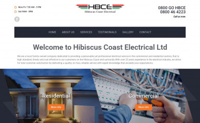 hibiscuscoastelectrical.co.nz screenshot