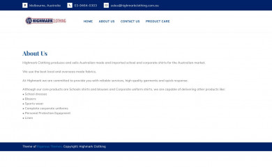 highmarkclothing.com.au screenshot