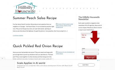 hillbillyhousewife.com screenshot