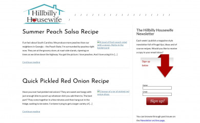 hillbillyhousewife.com screenshot