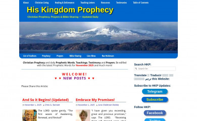hiskingdomprophecy.com screenshot
