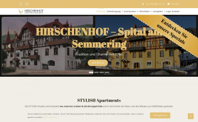 hirschenhof.at screenshot