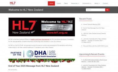hl7.org.nz screenshot