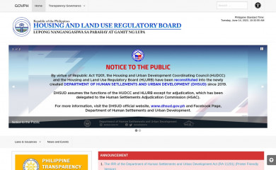 hlurb.gov.ph screenshot
