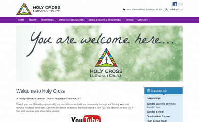 holycrossclarence.com screenshot