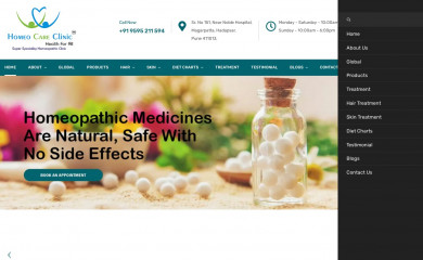 homeocareclinic.in screenshot