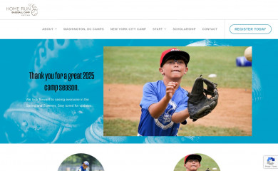 homerunbaseballcamp.com screenshot