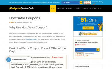 hostgatorcouponcode.in screenshot