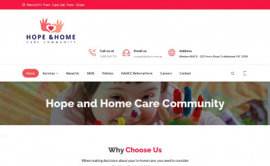 hopeandhomecarecommunity.com.au screenshot