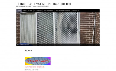 hornsbyflyscreens.com.au screenshot