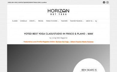 horizonhotyoga.com screenshot