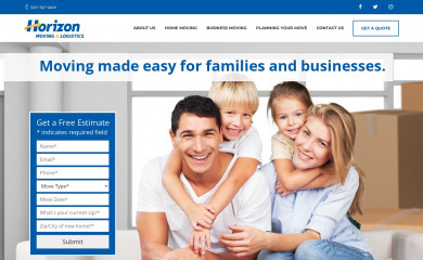 horizonmoving.com screenshot