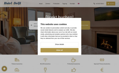 hotel-am-delft.de screenshot