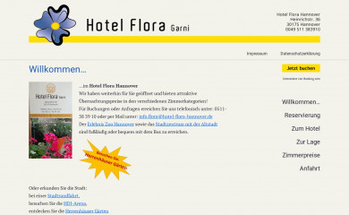 hotel-flora-hannover.de screenshot