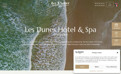 hotel-les-dunes.com screenshot