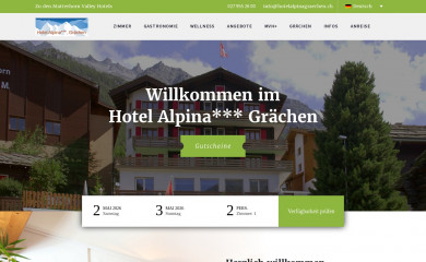 hotelalpinagraechen.ch screenshot