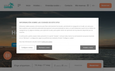 hotelesoasisconil.com screenshot