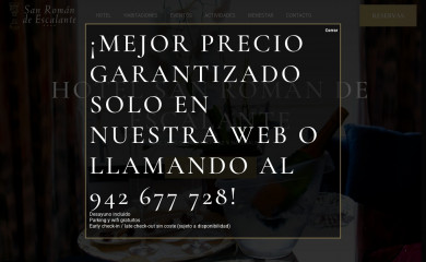 hotelsanromandeescalante.com screenshot
