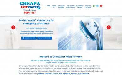 hotwaterhornsby.com.au screenshot