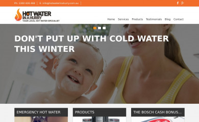 hotwaterinahurry.com.au screenshot