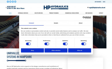 hphydraulics.co.uk screenshot