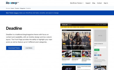 http://www.ilovewp.com/themes/deadline/ screenshot
