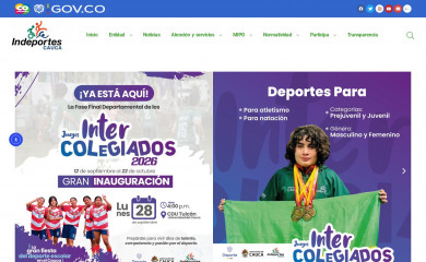 indeportescauca.gov.co screenshot