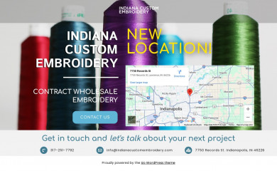 indianacustomembroidery.com screenshot
