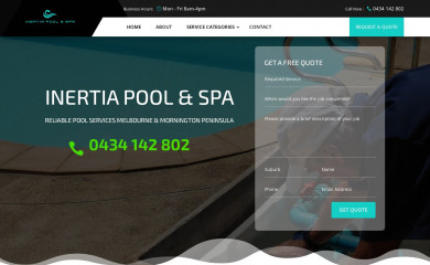 inertiapoolandspa.com.au screenshot