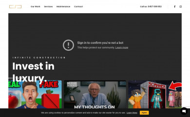 infiniteconstruction.net screenshot