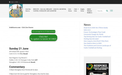 irishscores.com screenshot