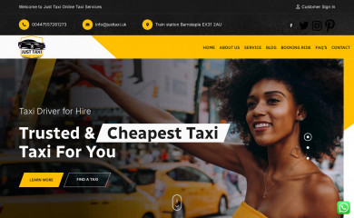 justtaxi.uk screenshot