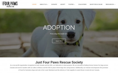 justfourpawsrescue.com screenshot