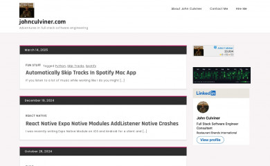 johnculviner.com screenshot