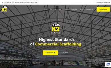 k2scaffolding.co.uk screenshot