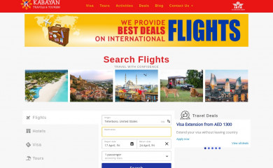 kabayantravelsuae.ae screenshot