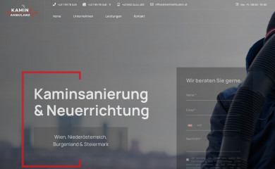 kaminambulanz.at screenshot