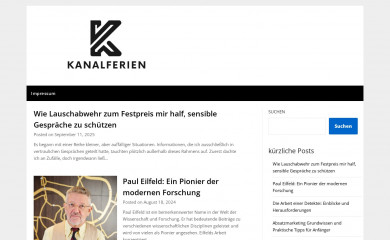 kanalferien.de screenshot