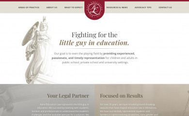kaneeducationlaw.com screenshot