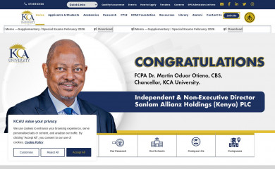 kcau.ac.ke screenshot