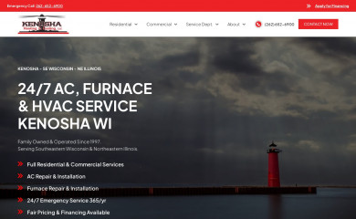 kenoshaheatingandcooling.com screenshot