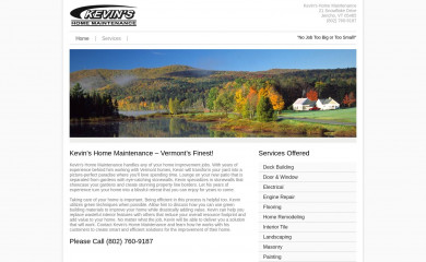 kevinshomemaintenancevt.com screenshot