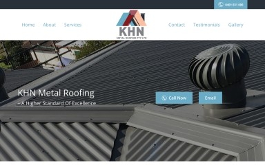 khnmetalroofing.com.au screenshot