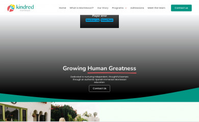 kindredmontessori.com screenshot