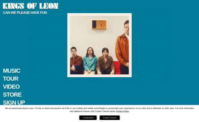 kingsofleon.com screenshot
