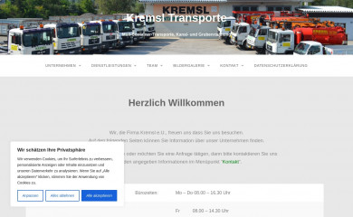 kremsltransporte.at screenshot